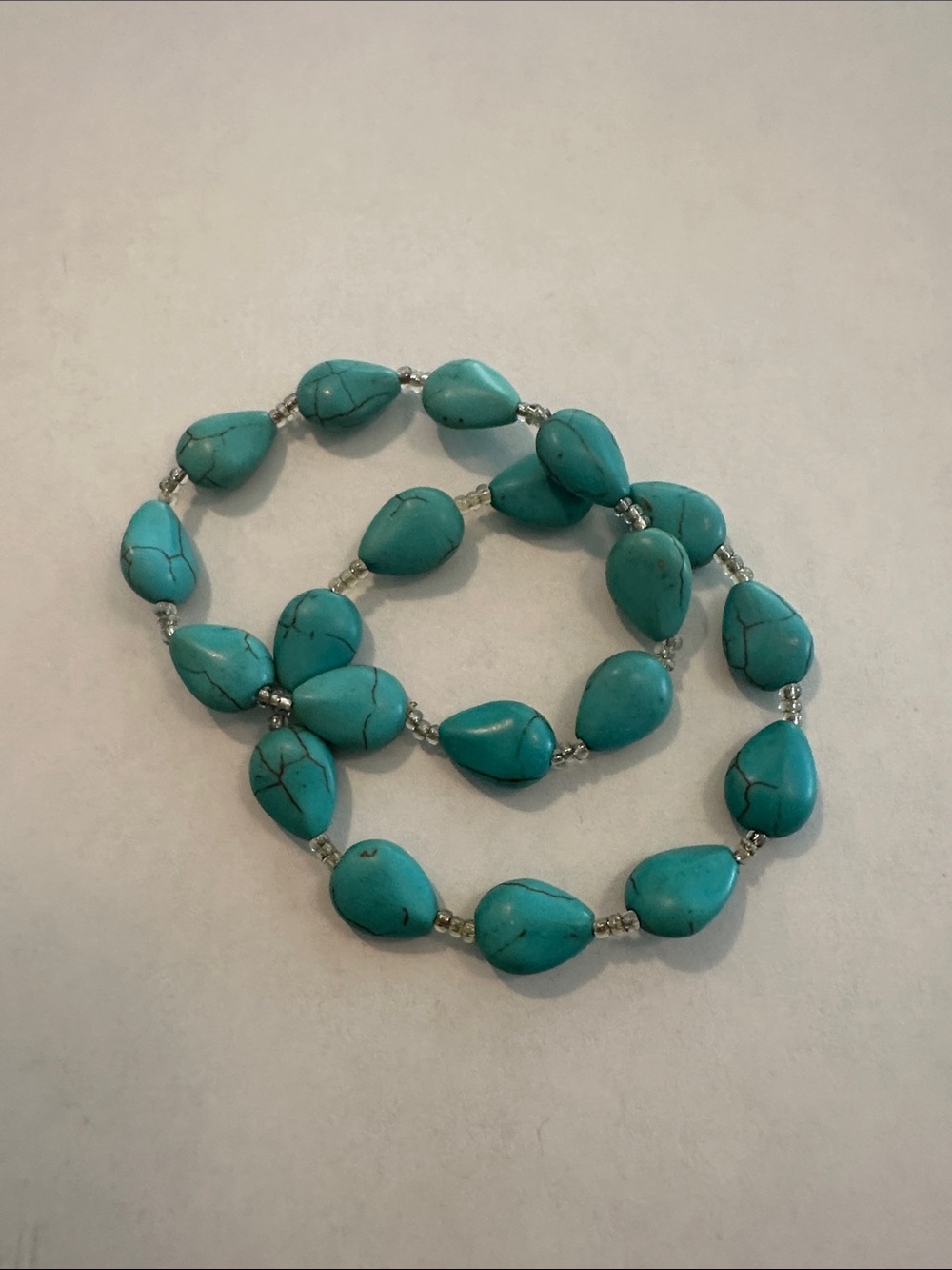 Turquoise Teardrop Bead Bracelets - Women Jewelry Stretch